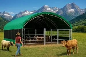 Kompaktes Weidezelt 6×6 auf kleiner Weide