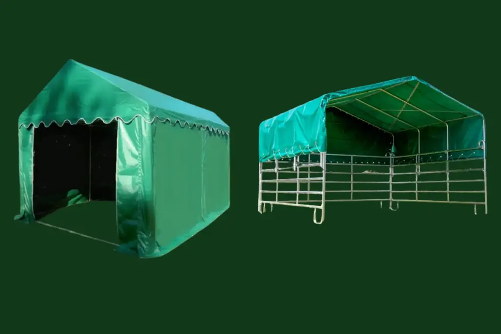 Vergleich mehrerer Weidezelte in unterschiedlichen Größen