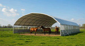 Weidezelt für Pferde bietet optimalen Schutz vor Sonne, Regen und Wind.